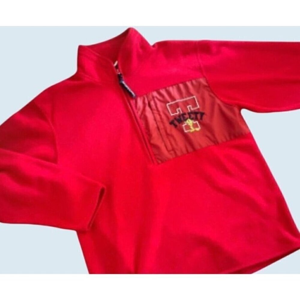 Vintage 90s / 00s LOONEY TUNES Tweety Bird Warner Bros Pullover Fleece Sz L